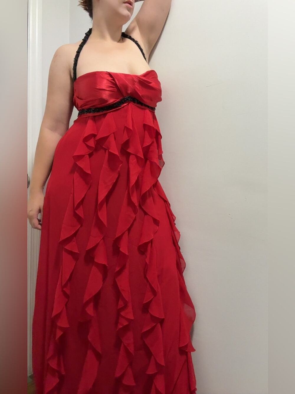 Y2K dots maxi prom dress